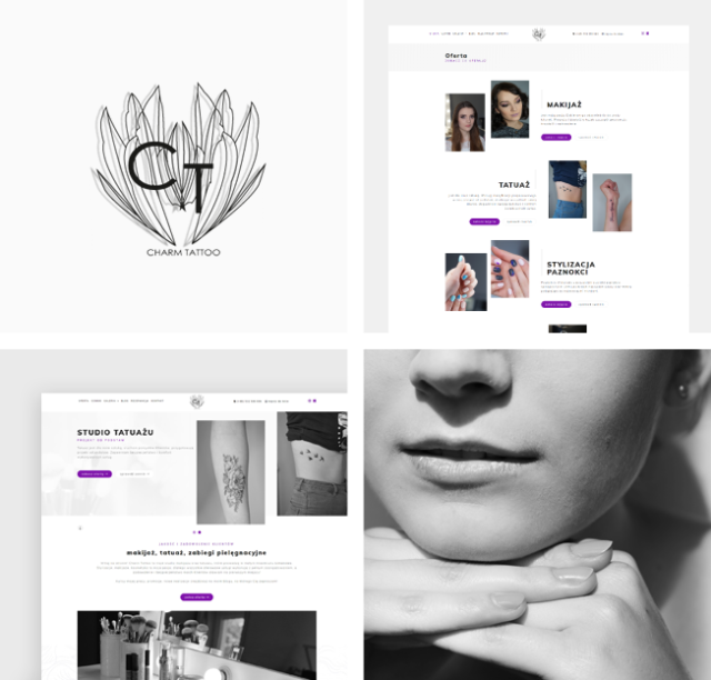 Responsywna strona internetowa dla Charm Tattoo, studia makijażu i tatuażu w Limanowej
