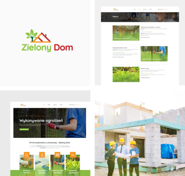 Strona internetowa dla firmy budowlanej Zielony Dom