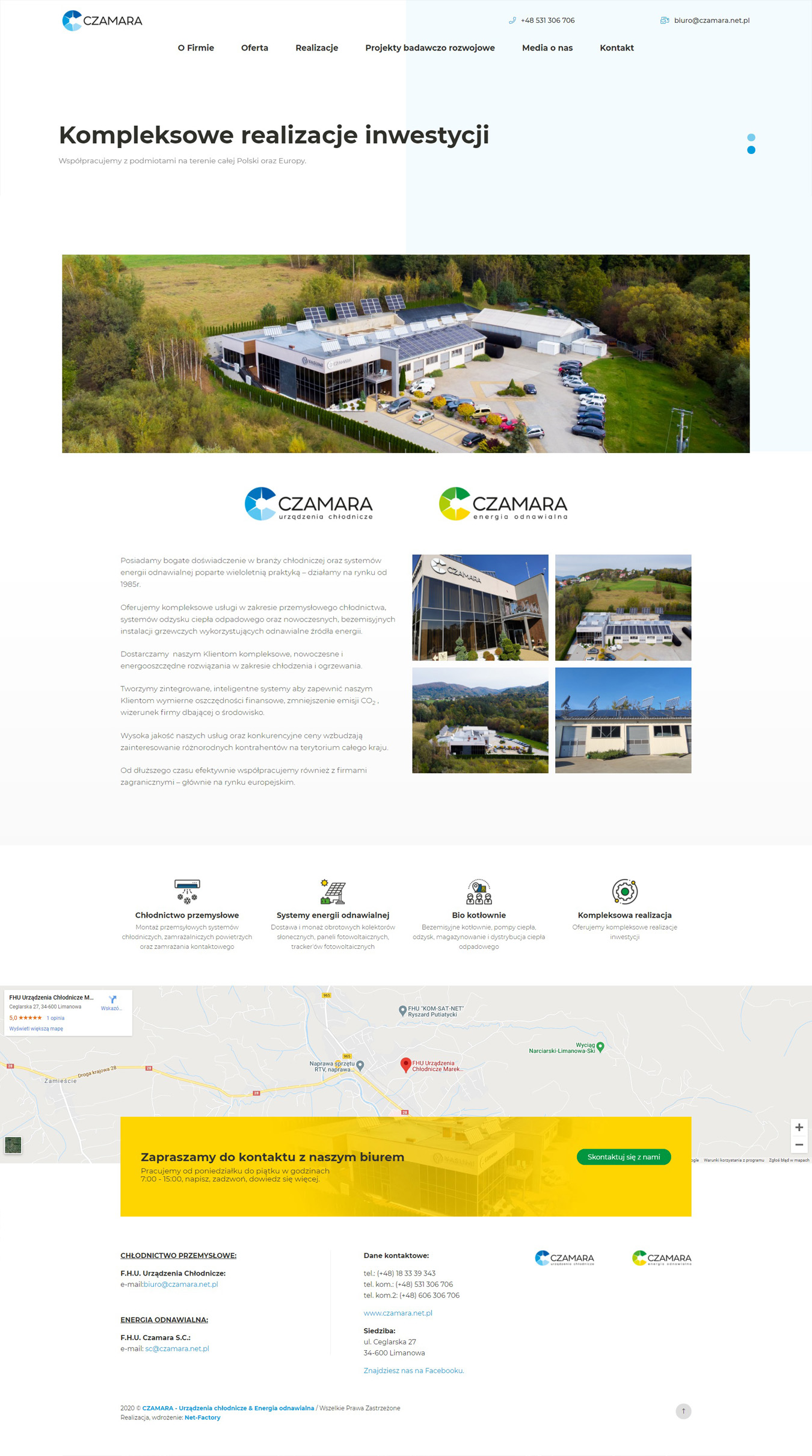 Strona internetowa dla firmy CZAMARA